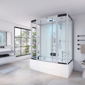 Parní sprchový box Home Deluxe DIAMOND – Bílý